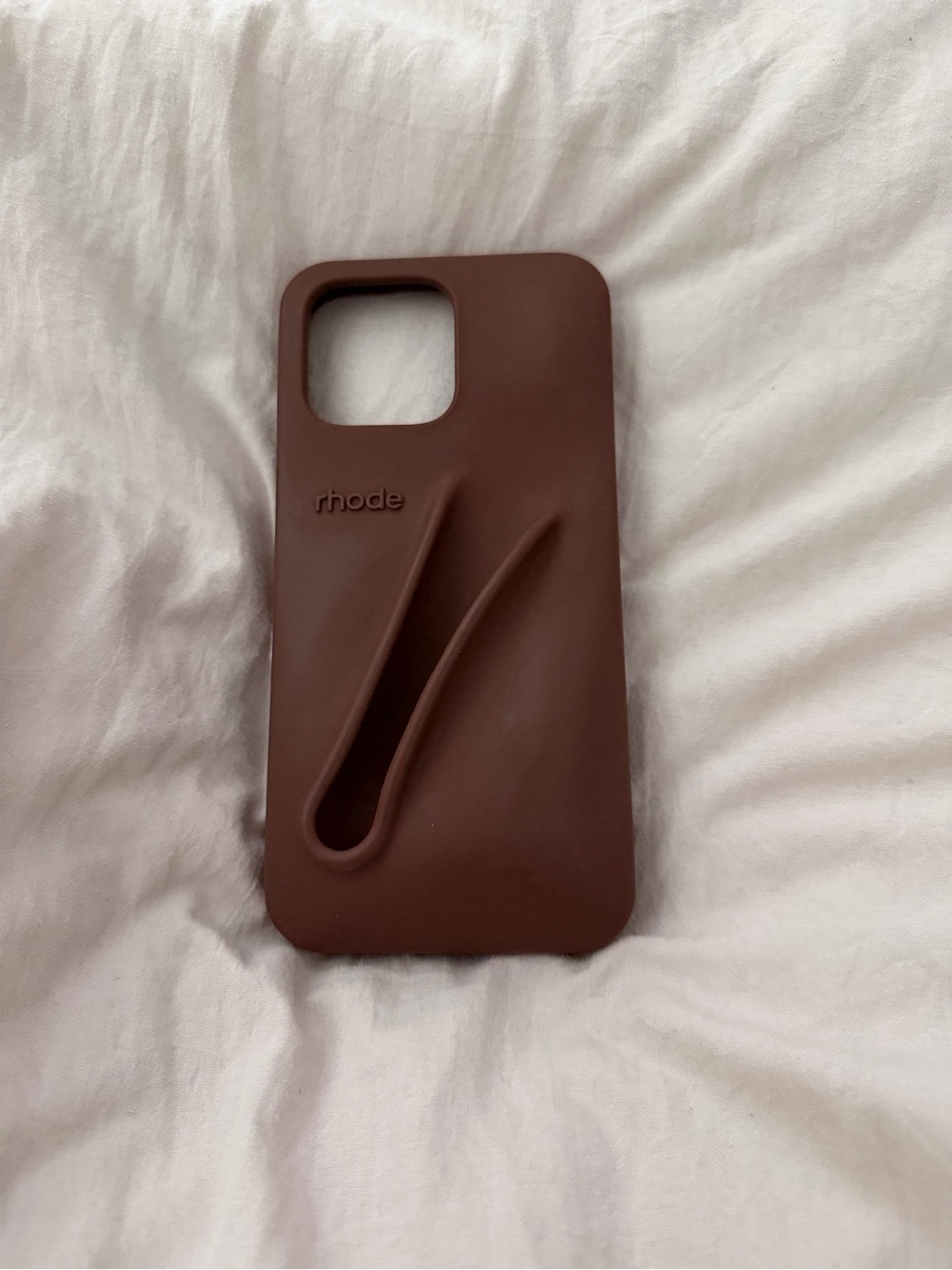 RHODE Silicone Phone Case in Chocolate Brown with Grip Slot